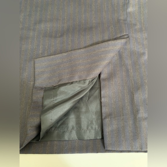 Dressbarn Pinstripe Pencil Skirt Size 14 Navy Blue Career Office - Picture 5 of 9